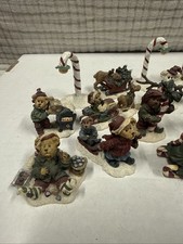 Boyds Bears Christmas Village Resin Figurines Winter Holiday Miniatures Lot picture