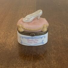 PHB Porcelain Hinged Trinket Box Cinderella Glass Slipper Shoe picture
