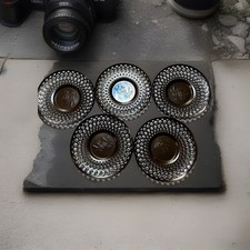 Antique Japanese Chataku Bronze Metal Plates Filagree Stamped Signed Lot Of 5 picture