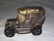 VINTAGE OLD CAR AUTO BANTHRICO  CHICAGO USA STANLEY STEAMER METAL BANK picture