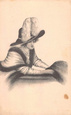 Lovely Elegant Fashionable Lady Wearing Large Hat & Muff-Vintage Glamour PC picture