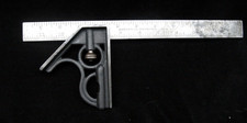 VINTAGE 1920 BATES CAST IRON COMBINATION SQUARE (made in USA) IN GOOD CONDITION picture