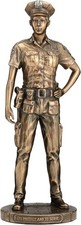 11 3/8 Inch Policewoman Protect and Serve Police Officer Statue Cold Cast Bronze picture