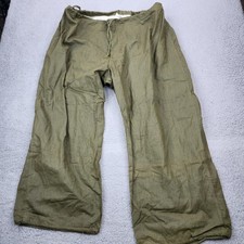 1960s U.S. Army Trousers Vesicant Gas Protective Pants Mens Large Green Cotton picture