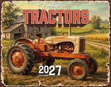 2027 Vintage Tractors Wall Calendar – 16-Month Farm Tractor Art (FREE SHIPPING) picture
