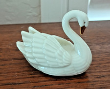 Vintage Lenox Porcelain Swan Place Card Holder Cake Topper Ivory picture