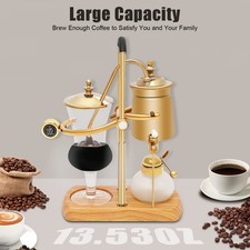 15OZ Royal Belgian Belgium Balance Syphon Coffee Maker Siphon Brewer Golden picture