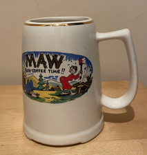 MAW It's Coffee Time Hand Crafted 22K Gold Trim 16-oz Coffee Tea Mug 1 picture