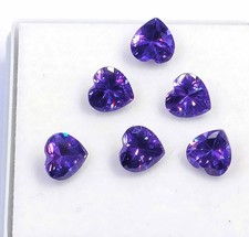 6 PCS Natural Purple Sapphire Heart Cut 7 x 4 mm Lot Certified Loose Gems 6GHB picture