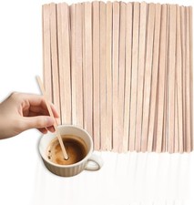 Wooden Coffee Stirrers, 5.5 inch, 120 Count, Disposable Stir Sticks for picture