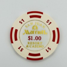 San Juan Marriott Resort & Casino $1 Poker Chip Collectible Casino Token Poker picture