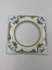 Vtg Limoges France signeD Porcelain Picture Frame square painted flowers 5”x5” picture