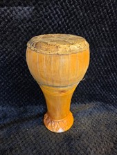 Vintage traditional goblet-shaped drum Cambodian thon Snakeskin picture