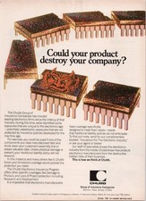Chubb Group Vintage Electronics Insurance Print Ad 1980s Devil Chip Art picture