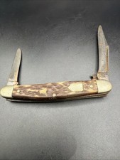 Vtg 1950-61 Western Boulder 6339 Stockman Knife For Parts Repair Broken Blade picture