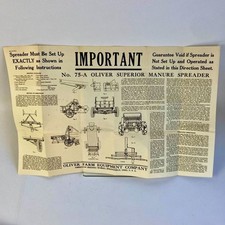 Vintage 1936 Oliver Superior Manure Spreader Directions No. 75-A Brochure picture