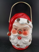 RARE Vintage Santa Head Fairy Lamp Holder Tea Light Inarco Japan MCM Ceramic picture