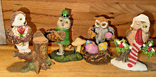 Lil Whoots Owl Lot of 4 Figurines Hamilton Collection 1998 Vintage Kitsch picture