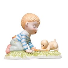 Vintage Luv Ums Love is Happiness Boy with Puppy Figurine picture