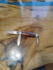 Vintage Kingston USA 3 Blade Pocket Knife W/ Leather Punch Awl Made In USA picture