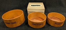 Vintage Woodcrest by Styson Wood Nesting Snack Bowls Set of 3 picture