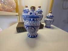 4 Jaye's Studio Blue White Ginger Jar napkin rings made in India picture
