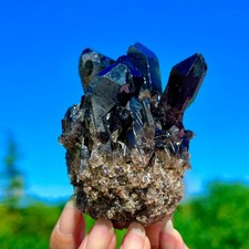 370G Natural Citrine Smoke Quartz Black Cluster Crystal Gem Mineral Specimens picture