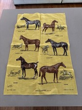 Vintage Pure Irish Linen Dish Tea Hand Towel Horses by Ulster Design by Savitt picture