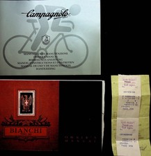 Two Vintage Campagnolo & Bianchi Tipo 20 Owners Manual/Sales Receipt -E19-E picture