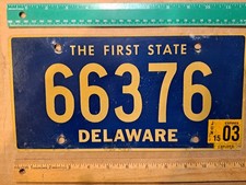 License Plate, Delaware, 2003, Passenger, 66376 picture