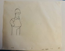 Original Homer Simpson Animation Drawing Production Art FOX Simpsons picture