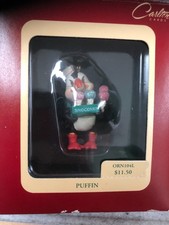 Vintage 1990s Carlton Cards Heirloom Puffin Christmas Ornament ORN104L OG Tag picture
