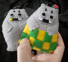 George and Martha Hippo inspired Handmade felt ornament set. James Marshall picture
