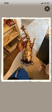 Jose Cire Royo Spanish hand-painted art glass wine decanter with stand .. picture
