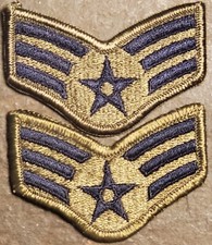 Pair US AIR FORCE E-4 SENIOR AIRMAN USAF RANK 3×2
