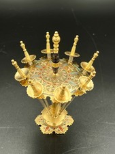 Vintage Toledo Spain Miniature Sword Cocktail Pick Set of 8 Swords With Holder picture
