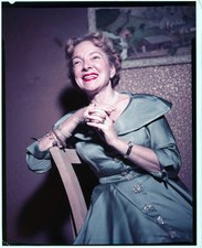 Helen Hayes Smiling with Clasped Hands 1955 Photo - Helen Hayes , American, was picture