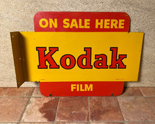 VTG Original Kodak Film On Sale Here Double-Sided Metal Flange Sign Advertising picture