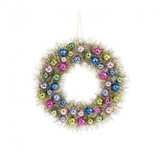Large Tinsel And Ball Ornaments Wreath picture