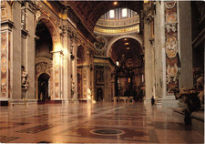 Vintage St Peter's Basilica Interior Rome Italy Vatican Plurigraf Postcard picture