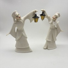 Rare Vintage MCM Pair Ceramic Arts Studio Manchu Lotus Figurine Madison Wisc. picture