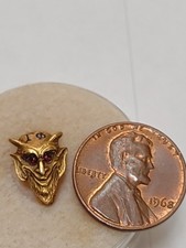 RARE 1905-50 Wilberforce University Fraternity 14kt. gold pin Gamma Phi devil picture