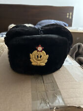 Russian Naval Officers Ushanka - 1996 Produced, Size 60, Leather Exterior picture