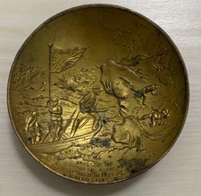 Antique Japanese Russo-Japanese War Yalu River Crossing Brass Sake Cup 1904 picture