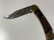 Buck Knife 110  August Busch Gold Etch Serialized 4 Inch Blade 633/1900 picture