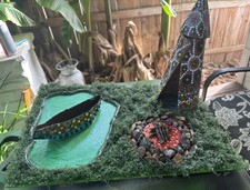 Bespoke  Hand Built Summer Teepee, Canoe & Real Rock Firepit REPLICA Lights Up picture