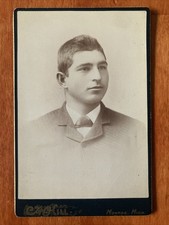 Handsome Young Man Cabinet Card Antique Photo C W Hill Monroe MI picture