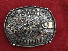 Rodeo X~Treme Bronc Rider☆2004☆CHAMPION TROPHY BUCKLE☆Atoka Oklahoma☆756 picture