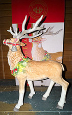 Fitz and Floyd Tartan Christmas Reindeer Figurine 12