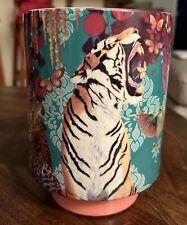 Porcelain Vase by Heather Gauthier Planter Jungle Cats NEW w Box 7” H  picture